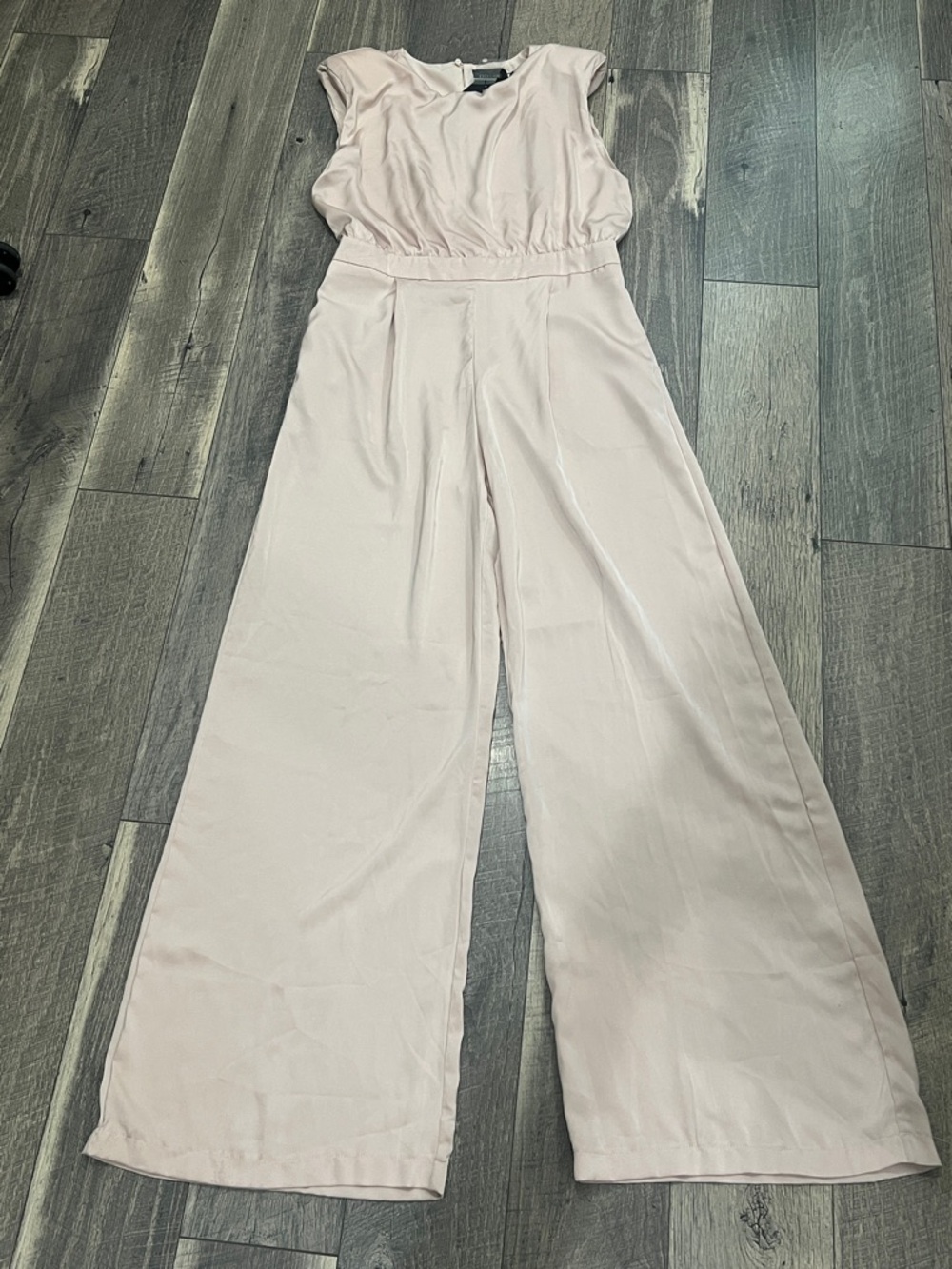 DO+BE Sleeveless Satin Wide-Leg Jumpsuit in Champagne